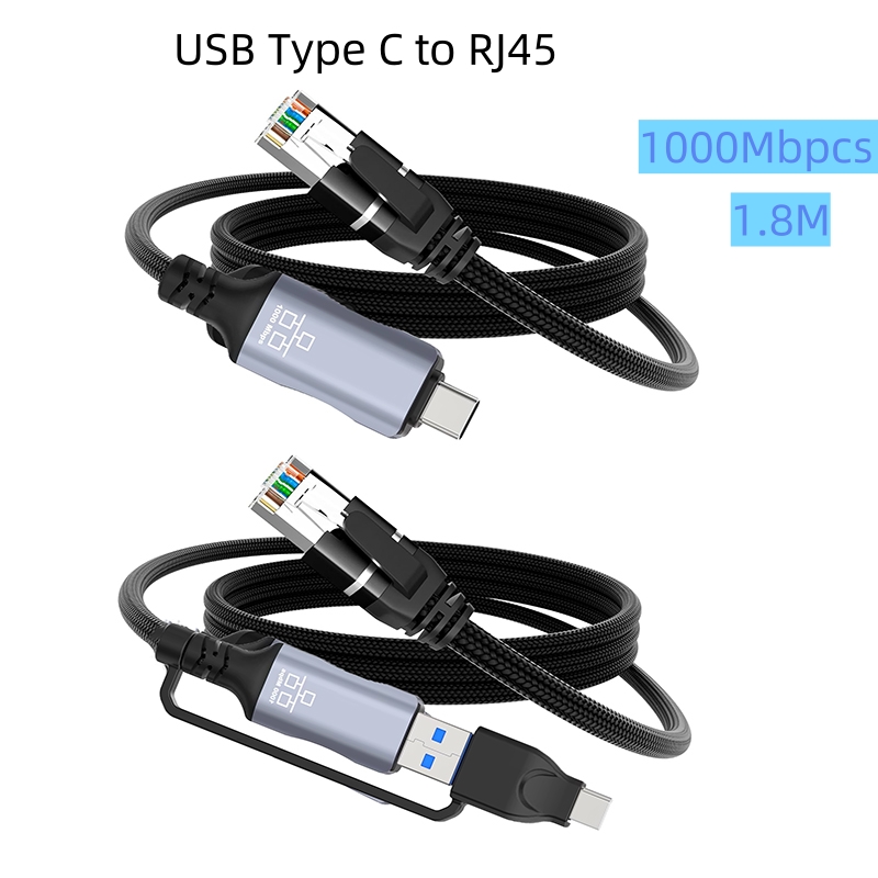 Lan Cable Gaming - Kabel Jalinan Nilon Adaptor Ethernet USB