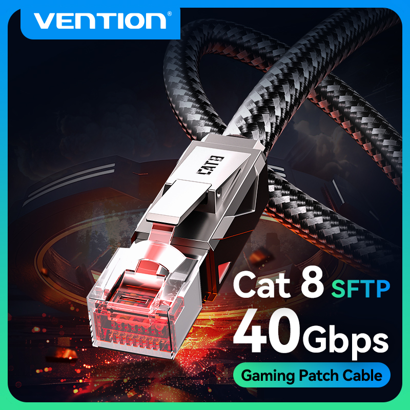 Lan Cable Gaming - Vention Cat8 kabel Ethernet 40Gbps 2000MHz,