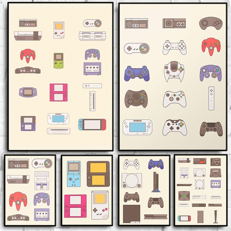 Evolution Gaming Console - Poster Evolusi Video Game Genggam dan