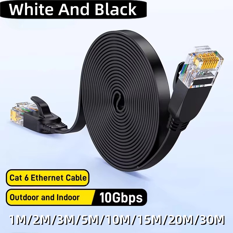 Lan Cable Gaming - Kabel Ethernet Cat 6 Datar, Luar
