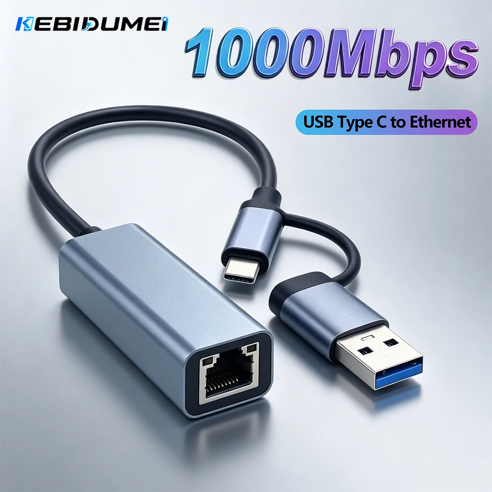 Lan Cable Gaming - Kebidumei Kartu Jaringan 1000Mbps USB 3.0