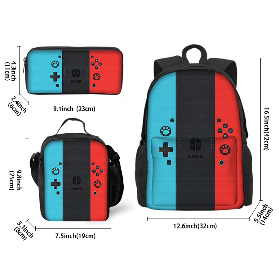 Set 3 Buah Tas Makan Siang Kon - Gaming Console For Kids ulasan dan harga