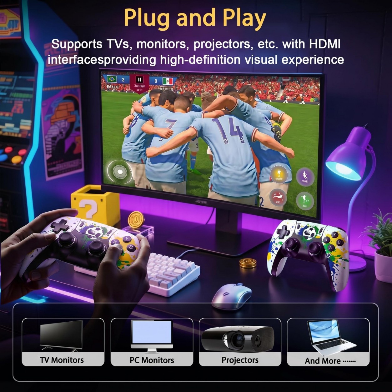 Pengontrol Game Nirkabel Pola  - Gaming Console For Kids ulasan dan harga